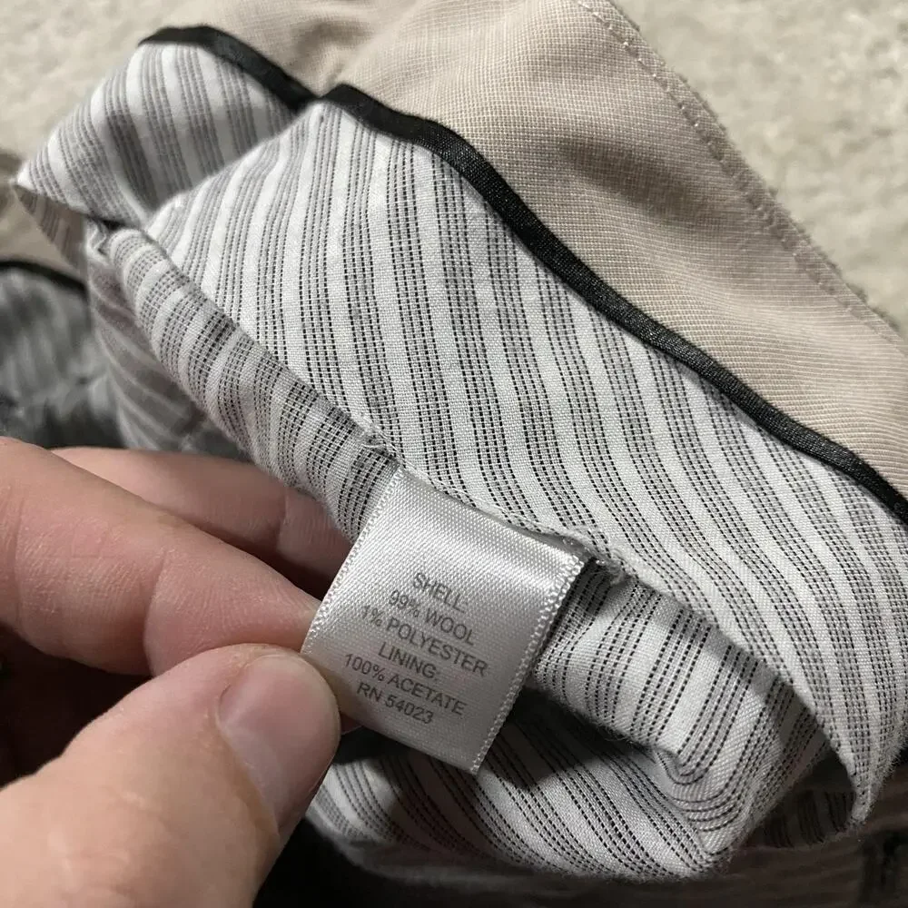 Banana Republic Pants Mens 34x30* Gray Wool Glen Plaid Slim Fit Dress Trousers